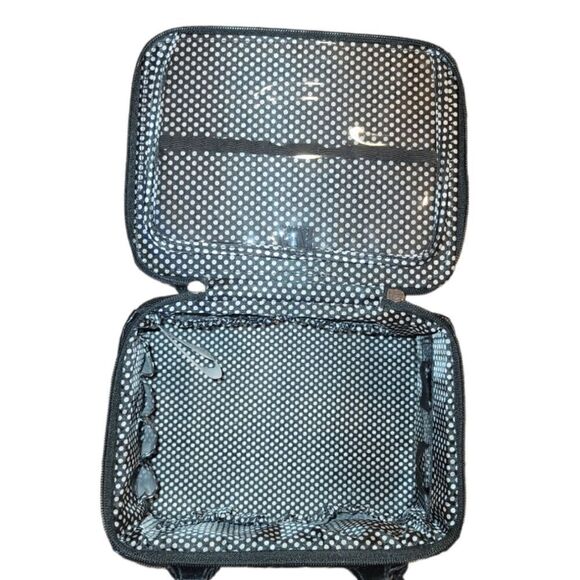 Caboodles Black Faux Patent Leather Sassy Tapered Makeup Tote Travel Case Set - Picture 9 of 16